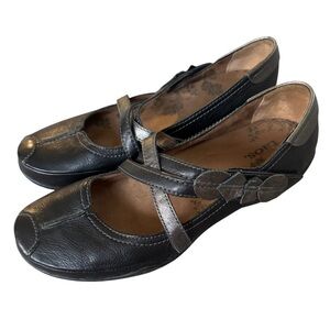 Taos Jigsaw Women Black Silver Mary Jane Flat Shoe Size 9.5 EUR 40